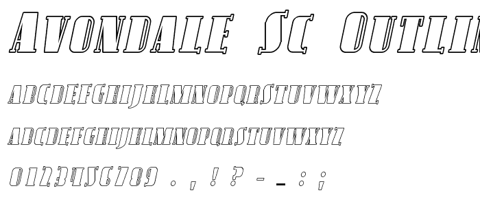 Avondale SC Outline Italic font
